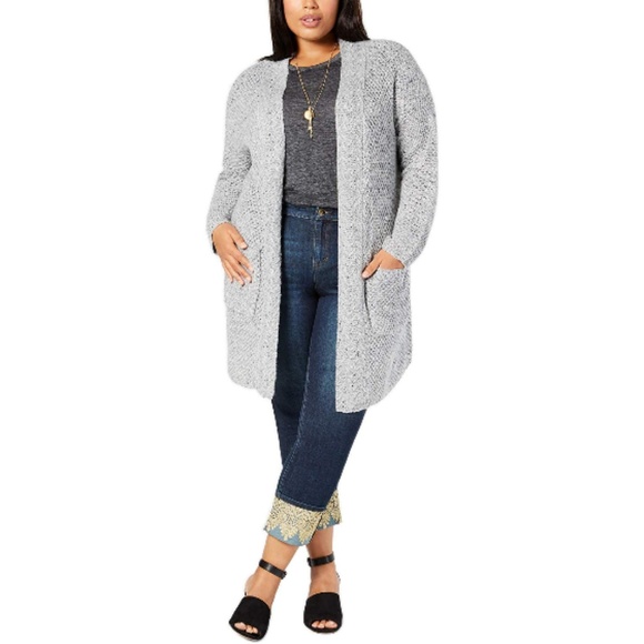 Style & Co Plus Size Tweed Sweater Cardigan 3X